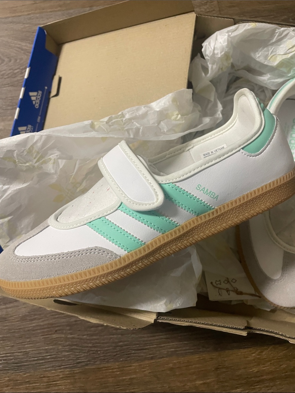 Adidas Samba Jane Women's- White/Green Accent